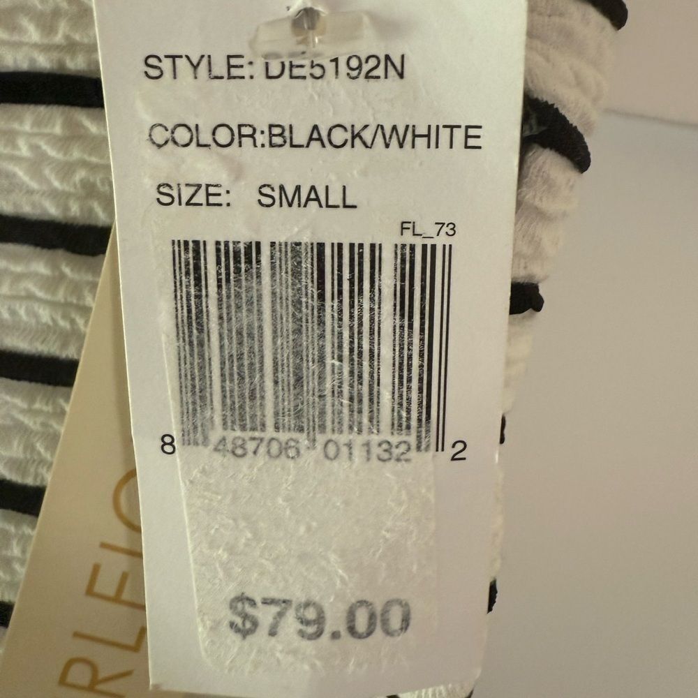 New Everleigh Bodycon Black and White Striped Dress - Picture 4 of 7